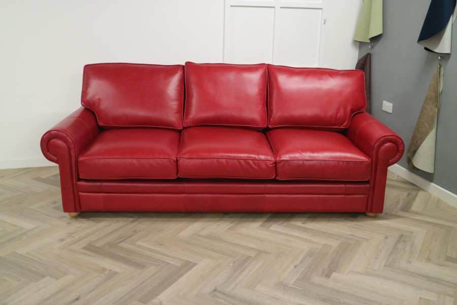 Portland Leather Sofabed - 4 Seater SB - Old English Gamay