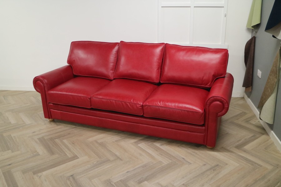 Portland Leather Sofabed - 4 Seater SB - Old English Gamay
