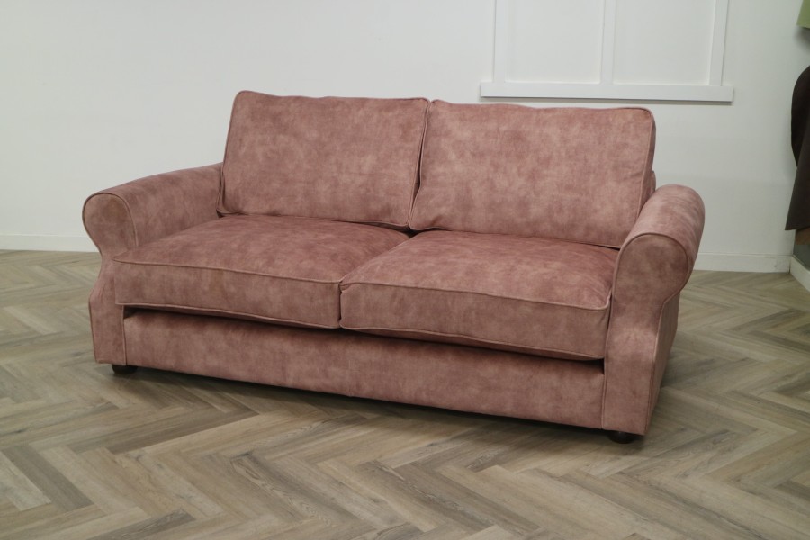 Churchill Traditional Fabric Sofa - 3 Seater - Lovely Terracotta