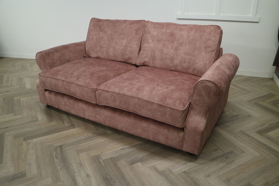 Churchill Traditional Fabric Sofa - 3 Seater - Lovely Terracotta