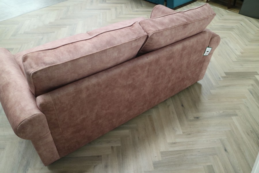 Churchill Traditional Fabric Sofa - 3 Seater - Lovely Terracotta