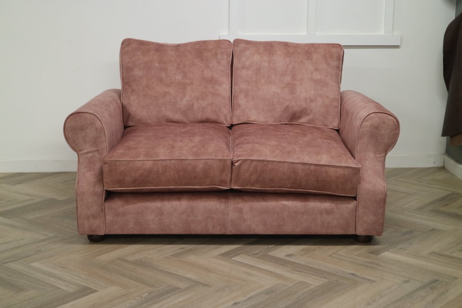 Churchill Traditional Fabric Sofa - 2 Seater - Lovely Terracotta