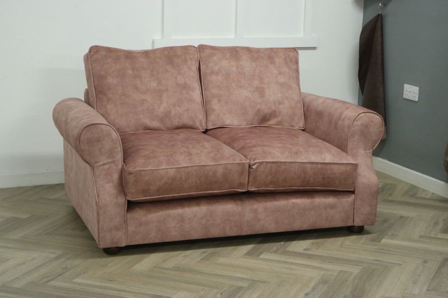 Churchill Traditional Fabric Sofa - 2 Seater - Lovely Terracotta