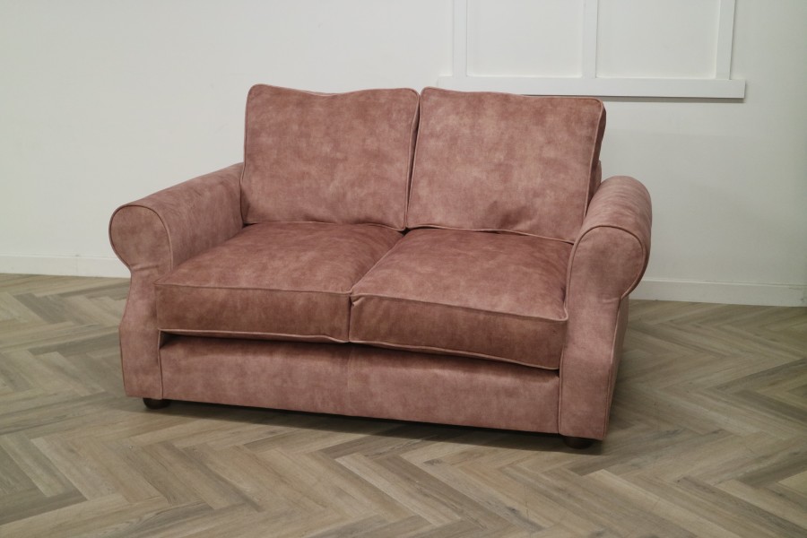 Churchill Traditional Fabric Sofa - 2 Seater - Lovely Terracotta