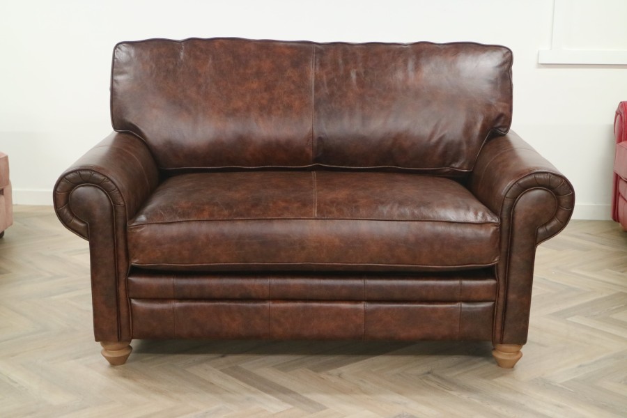 Portland Leather Sofabed - Loveseat Sofa Bed - Vintage Copper