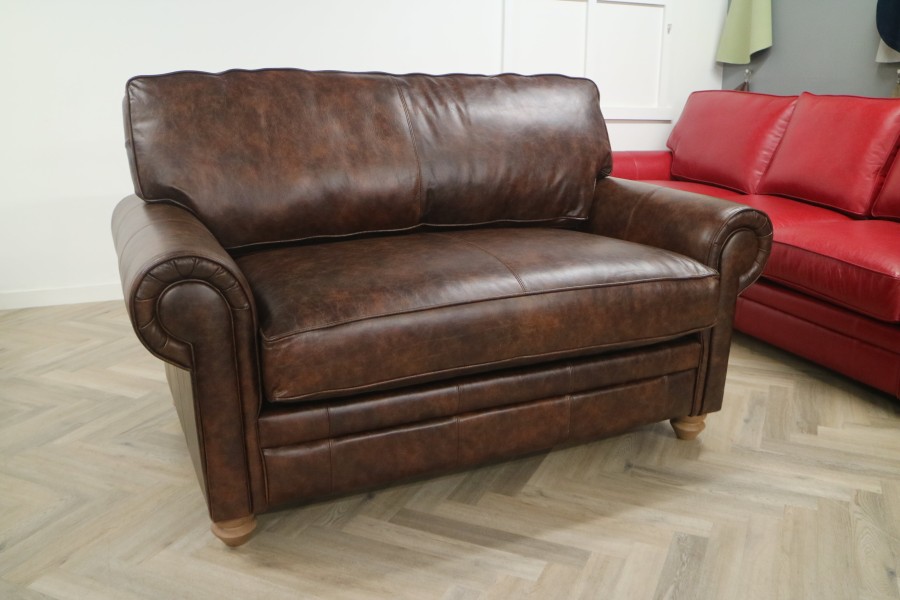 Portland Leather Sofabed - Loveseat Sofa Bed - Vintage Copper