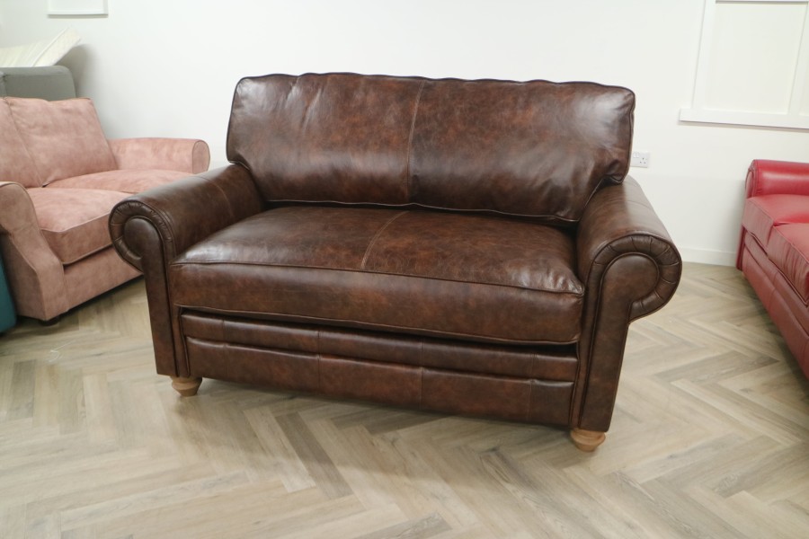 Portland Leather Sofabed - Loveseat Sofa Bed - Vintage Copper