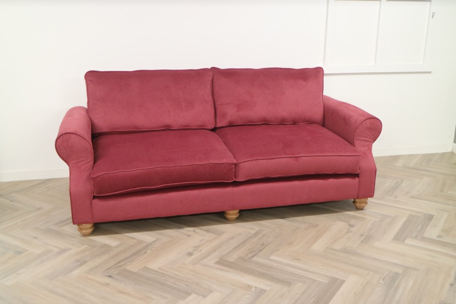 Churchill Traditional Fabric Sofa - 3.5 Seater - Alpaka Madder