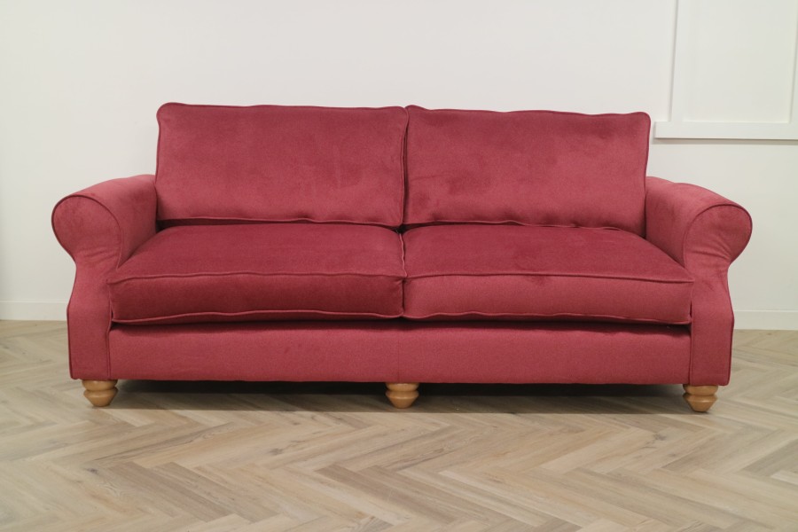 Churchill Traditional Fabric Sofa - 3.5 Seater - Alpaka Madder