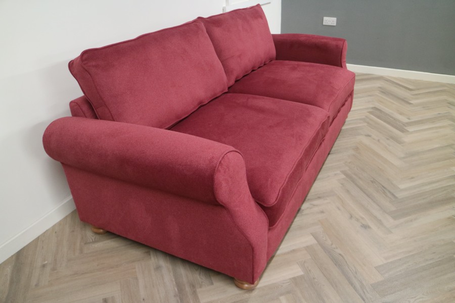 Churchill Traditional Fabric Sofa - 3.5 Seater - Alpaka Madder