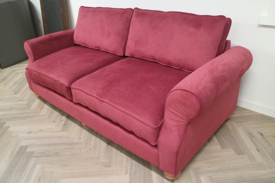 Churchill Traditional Fabric Sofa - 3.5 Seater - Alpaka Madder