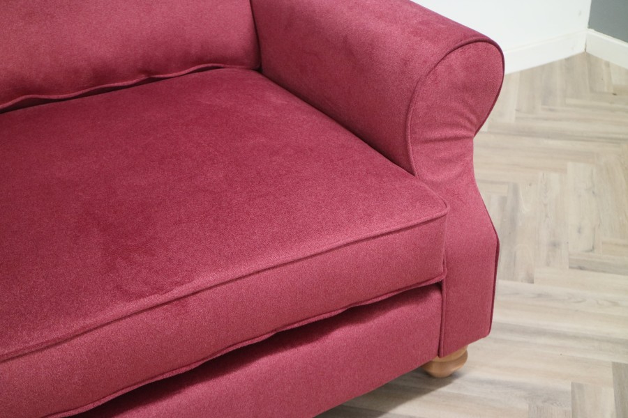 Churchill Traditional Fabric Sofa - 3.5 Seater - Alpaka Madder