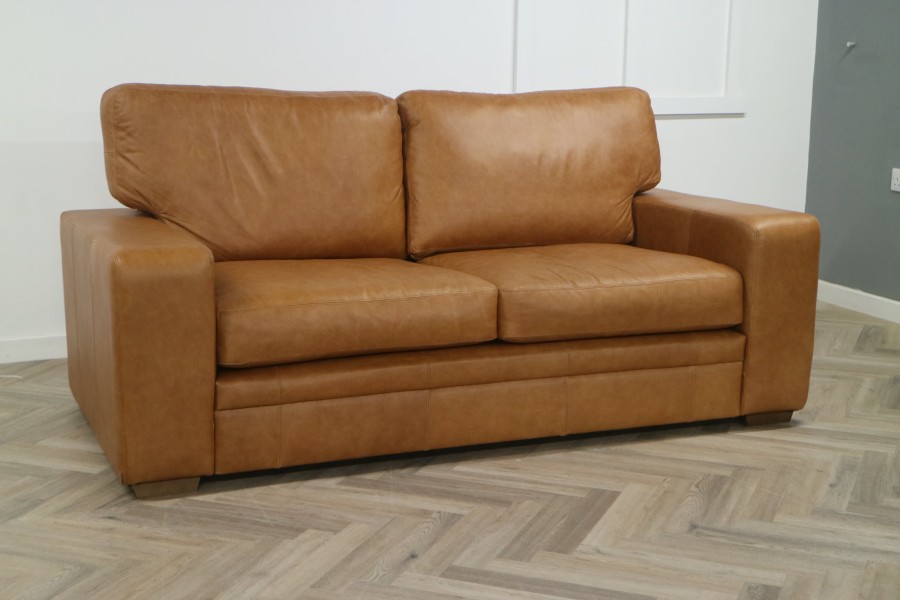 Abbey Leather Sofa - 3 Seater - Amalfi Rust