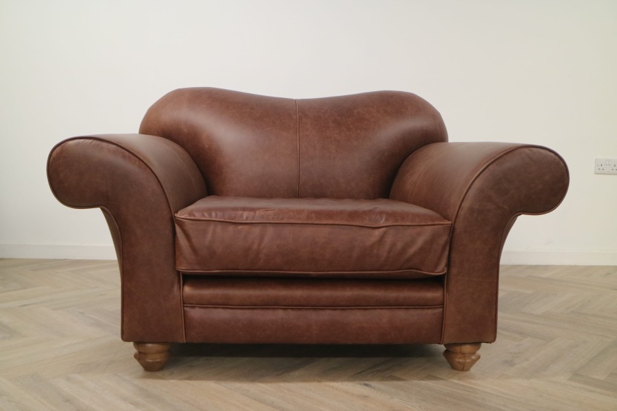 St Charles Leather Sofa - 1.5 Seater - Crystal Hazel