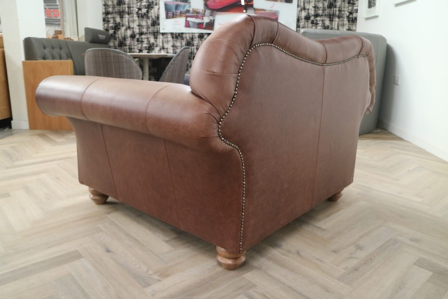 St Charles Leather Sofa - 1.5 Seater - Crystal Hazel