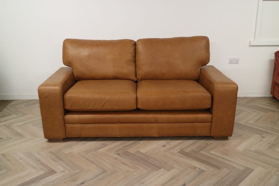 Abbey Leather Sofa - 3 Seater - Boucher Tobacco