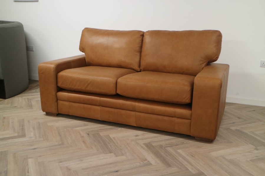 Abbey Leather Sofa - 3 Seater - Boucher Tobacco