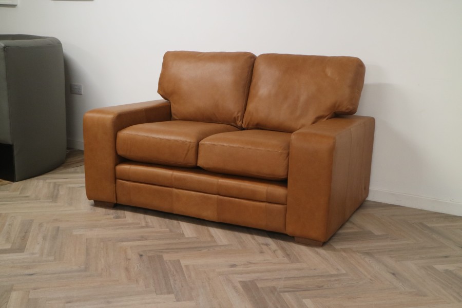 Abbey Leather Sofa - 2 Seater - Boucher Tobacco