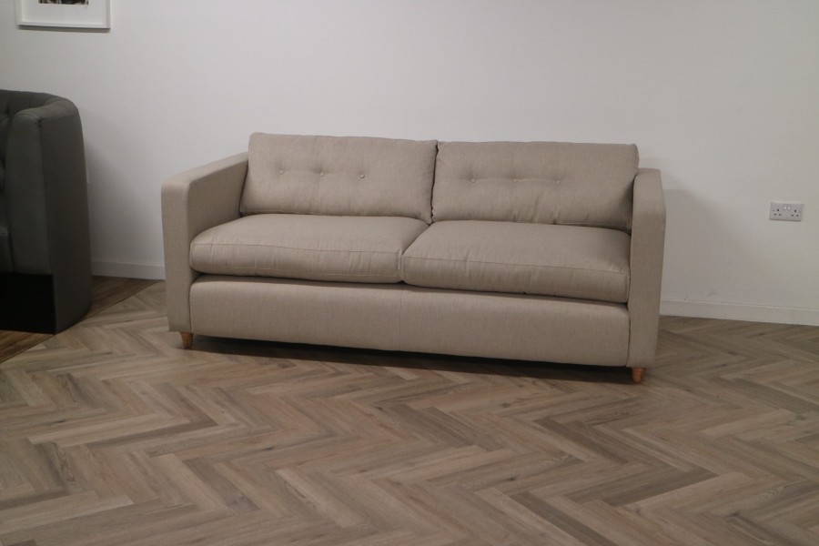 Davids Large Fabric Sofa - 3.5 Seater - Neutral Linen