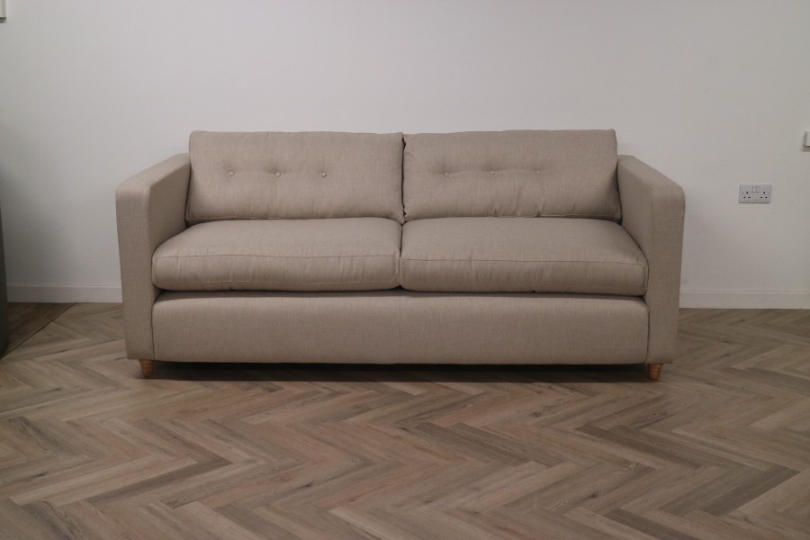 Davids Large Fabric Sofa - 3.5 Seater - Neutral Linen