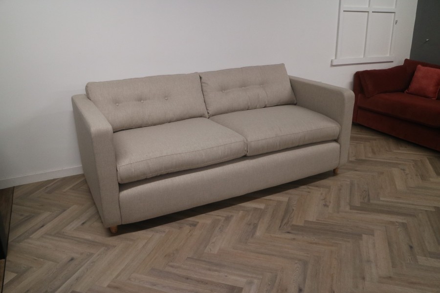 Davids Large Fabric Sofa - 3.5 Seater - Neutral Linen