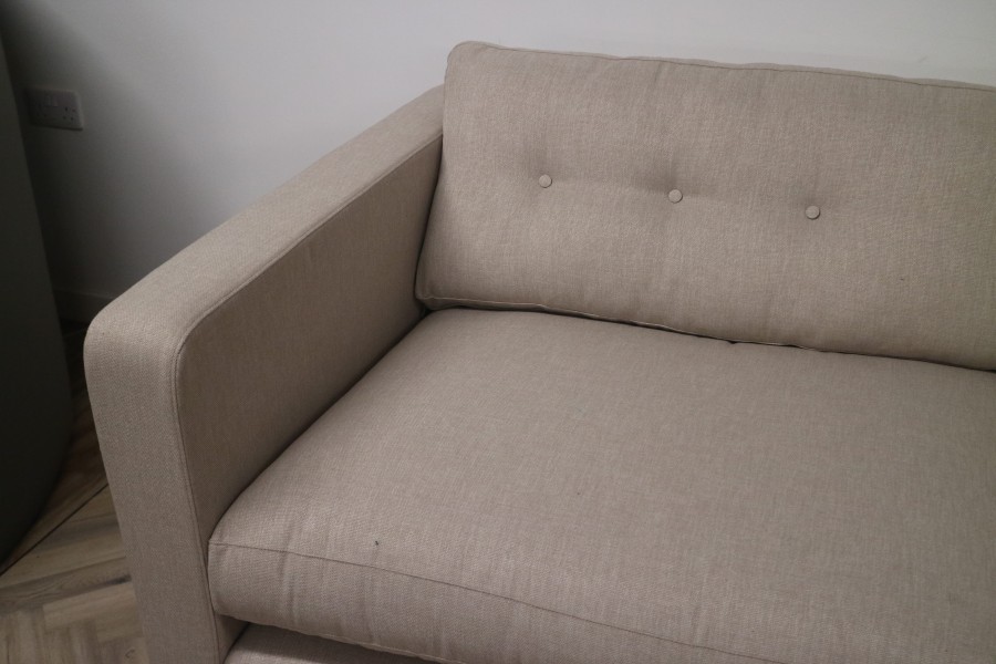 Davids Large Fabric Sofa - 3.5 Seater - Neutral Linen