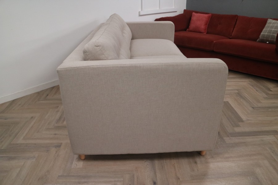 Davids Large Fabric Sofa - 3.5 Seater - Neutral Linen