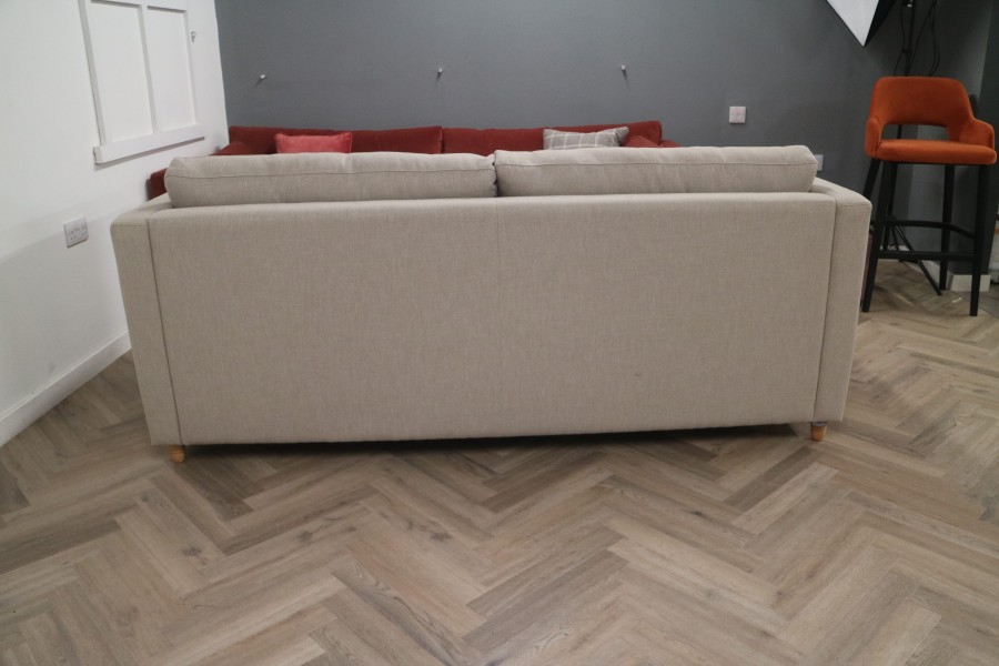 Davids Large Fabric Sofa - 3.5 Seater - Neutral Linen