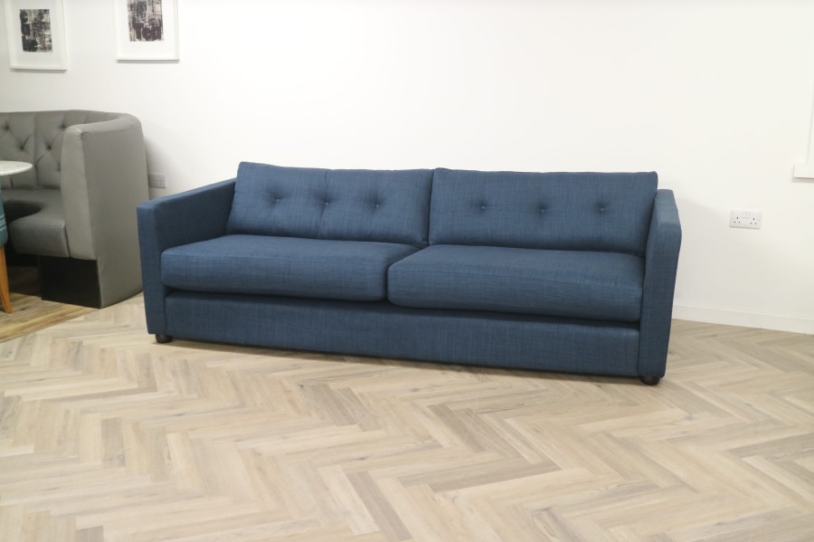 Adams Large Fabric Sofa - 5 Seater - Blue Linen