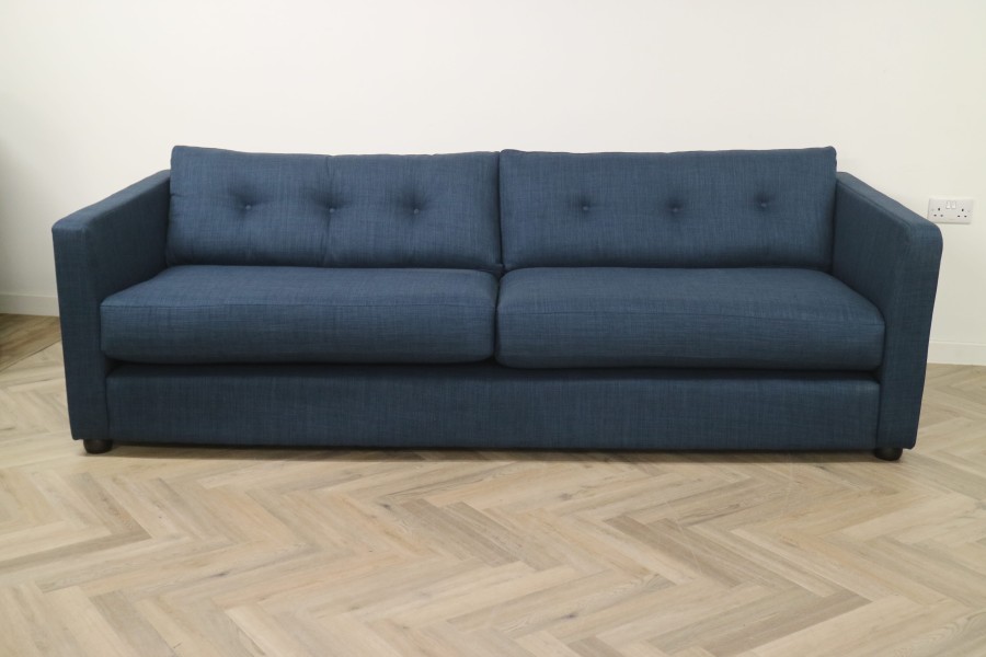 Adams Large Fabric Sofa - 5 Seater - Blue Linen