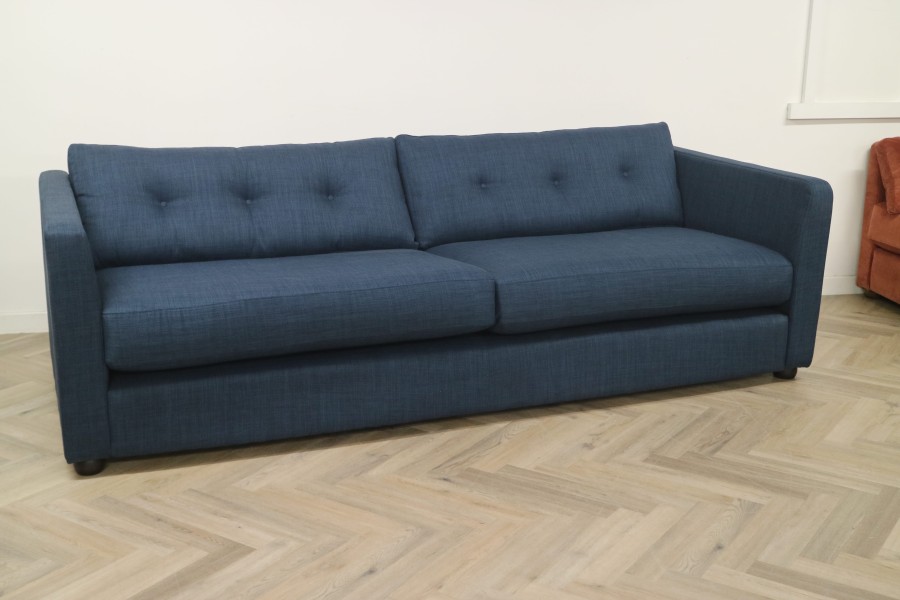 Adams Large Fabric Sofa - 5 Seater - Blue Linen