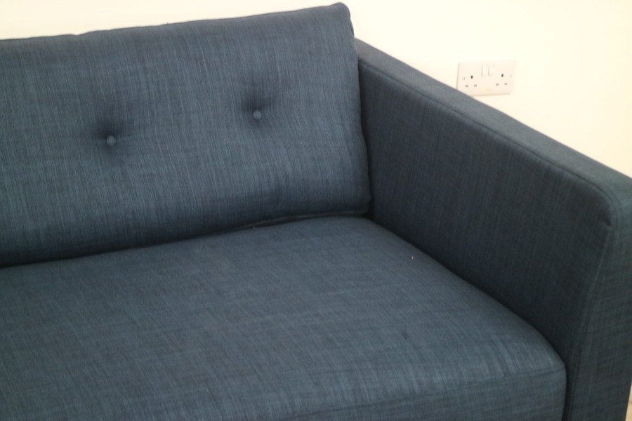 Adams Large Fabric Sofa - 5 Seater - Blue Linen
