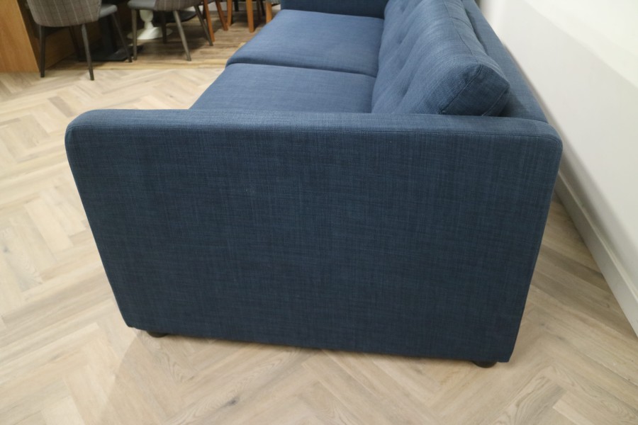 Adams Large Fabric Sofa - 5 Seater - Blue Linen