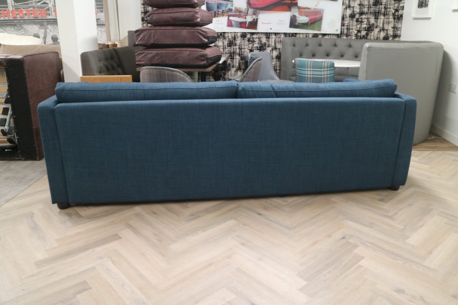 Adams Large Fabric Sofa - 5 Seater - Blue Linen