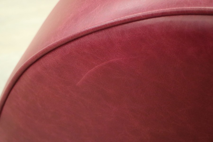 Art Deco Leather Sofa - Loveseat - Crystal Burgundy