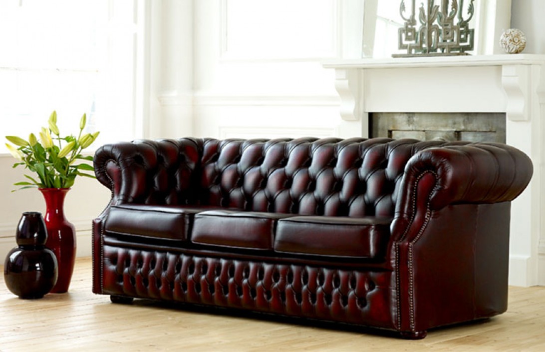 Traditional leather store sofa bed
