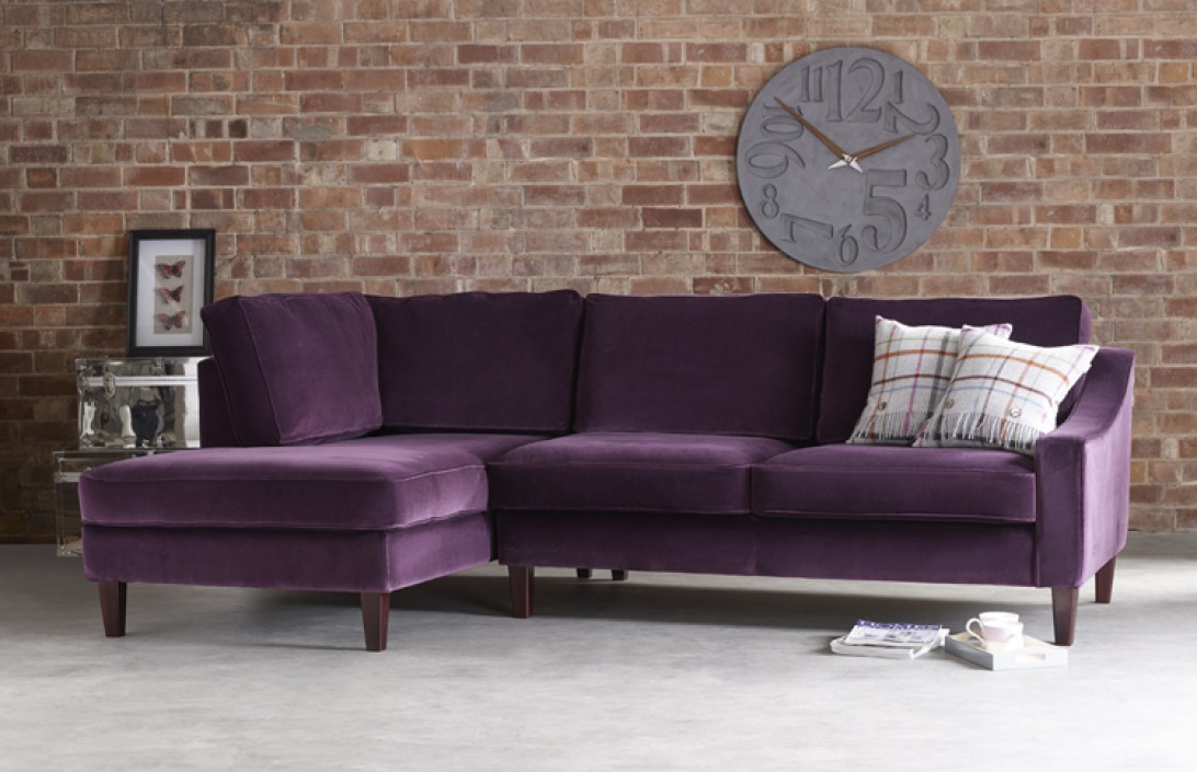 2 x Chaise Corner Sofa Hilary Contemporary Chaise Sofa Fabric