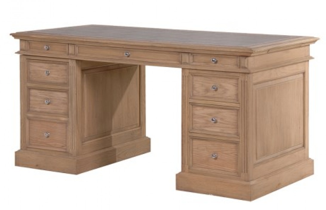 Small Villeneuve Weathered Oak Partner S Desk