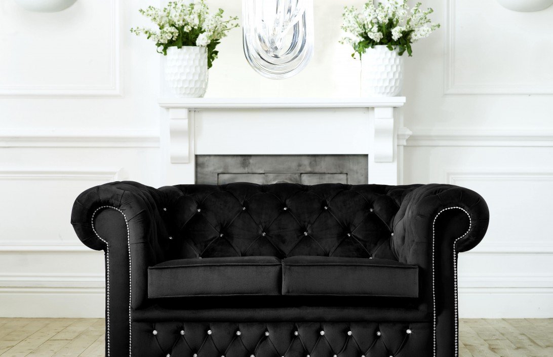 The English Sofa Company Diamante Velvet Chesterfield 2 Seater