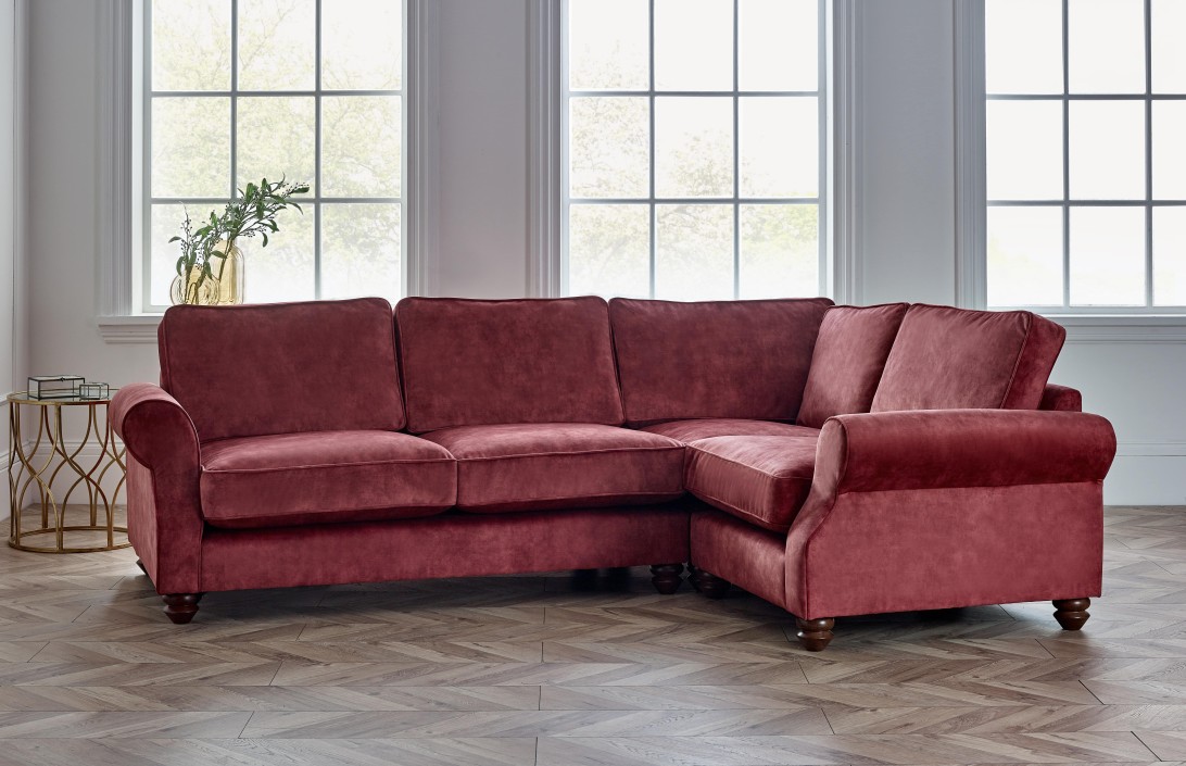 Burgundy corner sales sofa