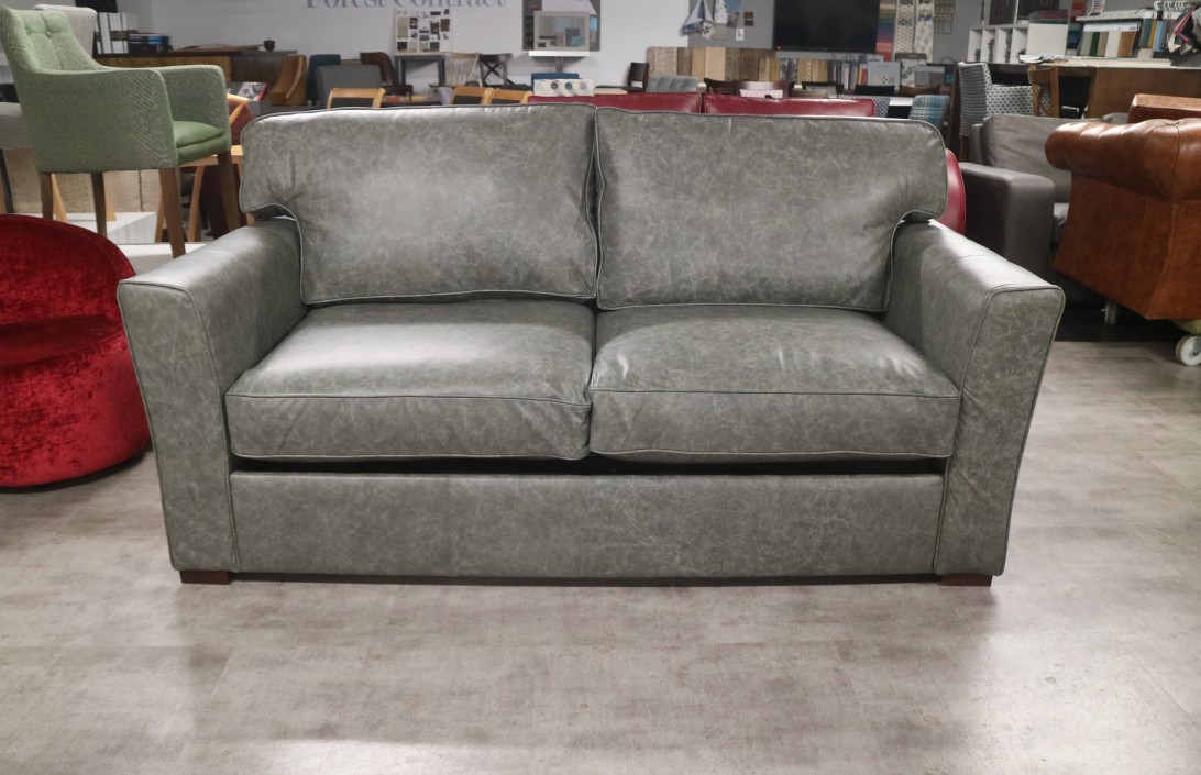 The English Sofa Company Torino Leather Sofa Bed 3 Seater Sofa Bed Dune Grey 70445