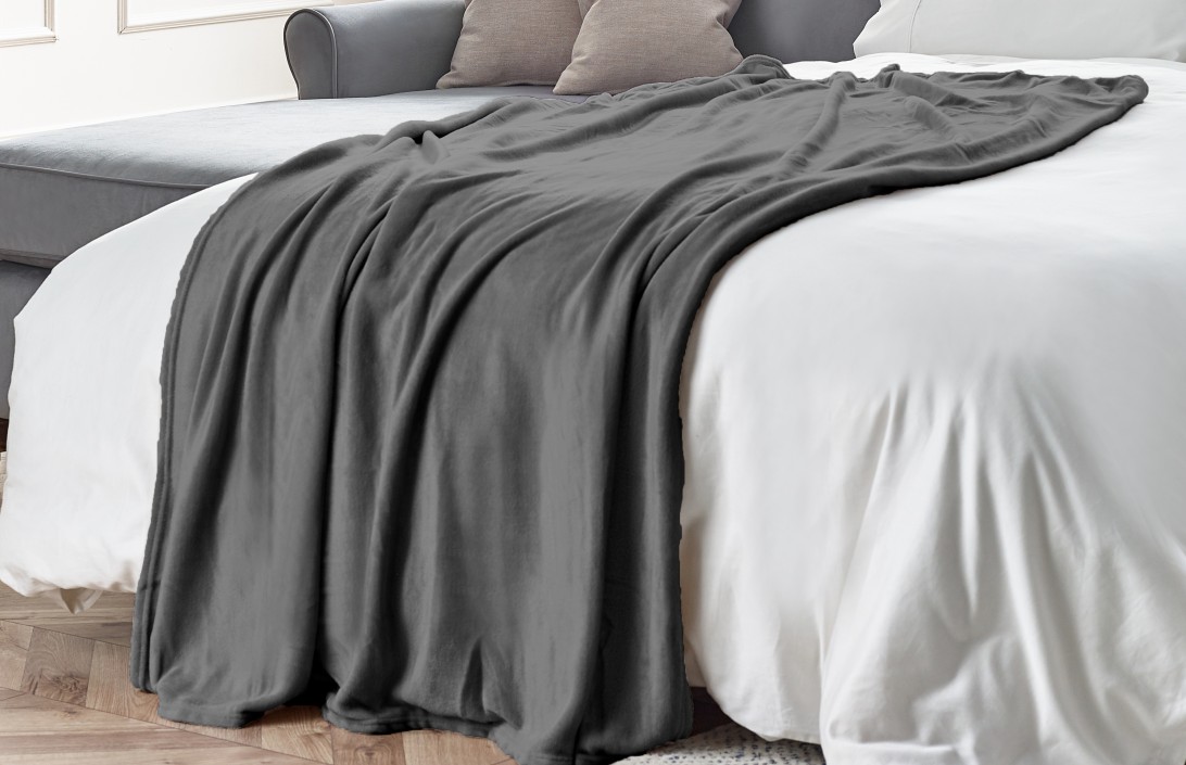 Charcoal Fleece Throw Soft Furnishings