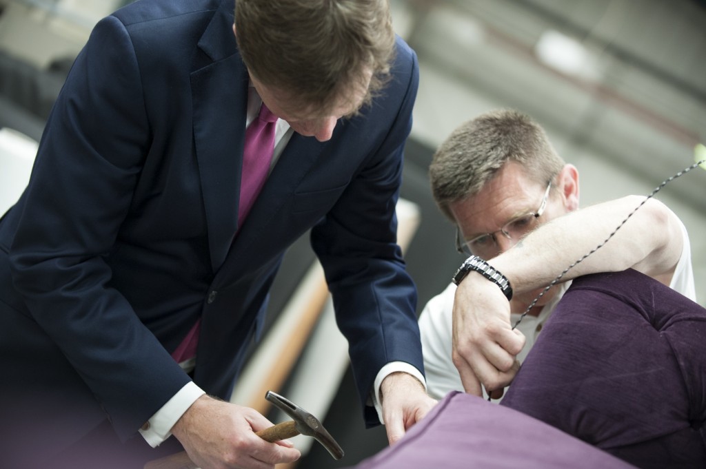 Nick Clegg Helping an apprentice Vintage Chesterfield Sofas