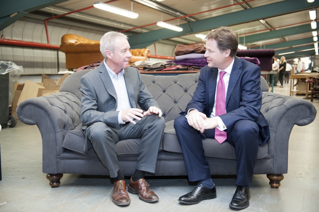 Nick Clegg talking with our MD at that time