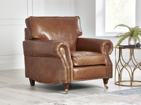 Arlington Studded Leather Sofa Chair
