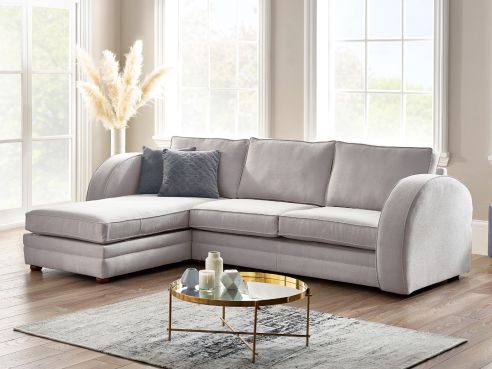 Art Deco Fabric Chaise Storage Sofa Bed