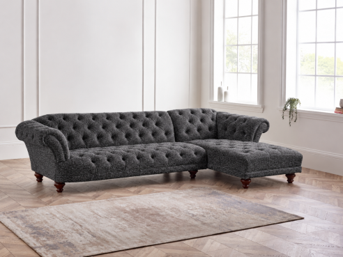 Lyme Fabric Chesterfield Chaise Sofa