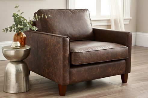 Columbus Leather Sofa - 1.5 Seater - Mistral Whiskey