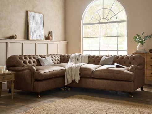 Harris Leather Chesterfield Corner Sofa