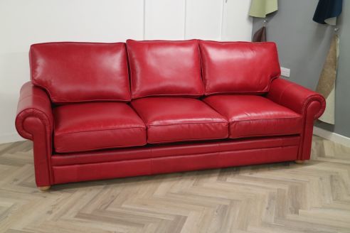 Portland Leather Sofa Bed - 4 Seater SB - Old English Gamay